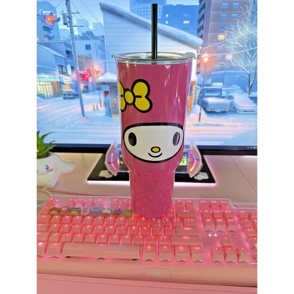 My Melody Stainless Steel Tumbler 40oz Pink  Hello Kitty & Friends 2024 Sanrio - Picture 10 of 11